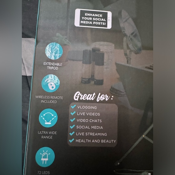 Bower 8”Selfie Ring Light Studio Extendable Tripod with wireless remote control - Picture 6 of 11